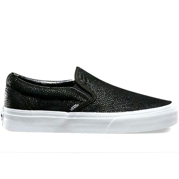 Vans Embossed Black Pebble Snakeskin Unisex Loafers, 11W/9.5M, NWOT - Picture 1 of 9